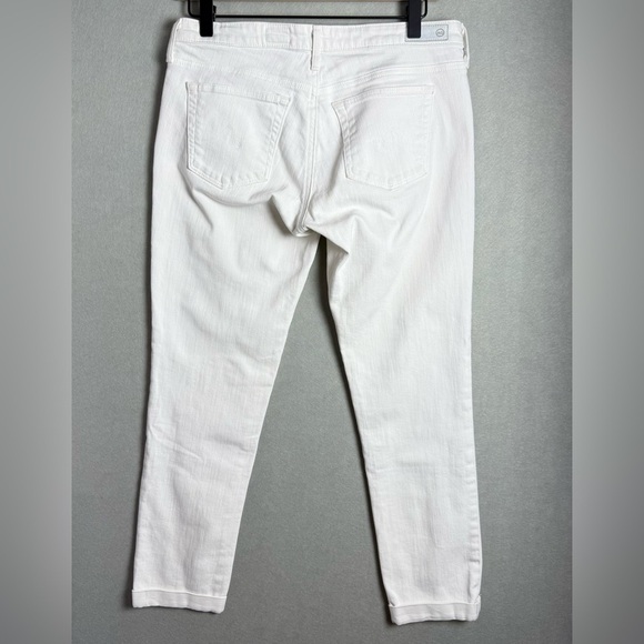 AG Adriano Goldschmied Women's White Jeans The Stilt Roll Up Cigarette Crop 28 - Picture 6 of 16